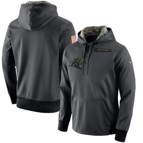 Men's Carolina Panthers Nike Anthracite Salute to Service Player Performance Hoodie
